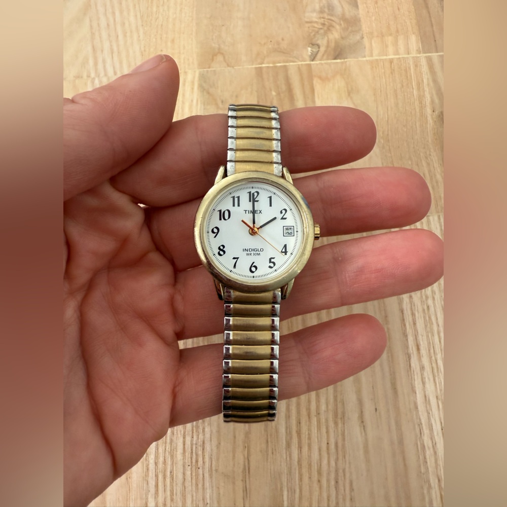 Timex ladies two tone classic dress watch NEW BATTERY